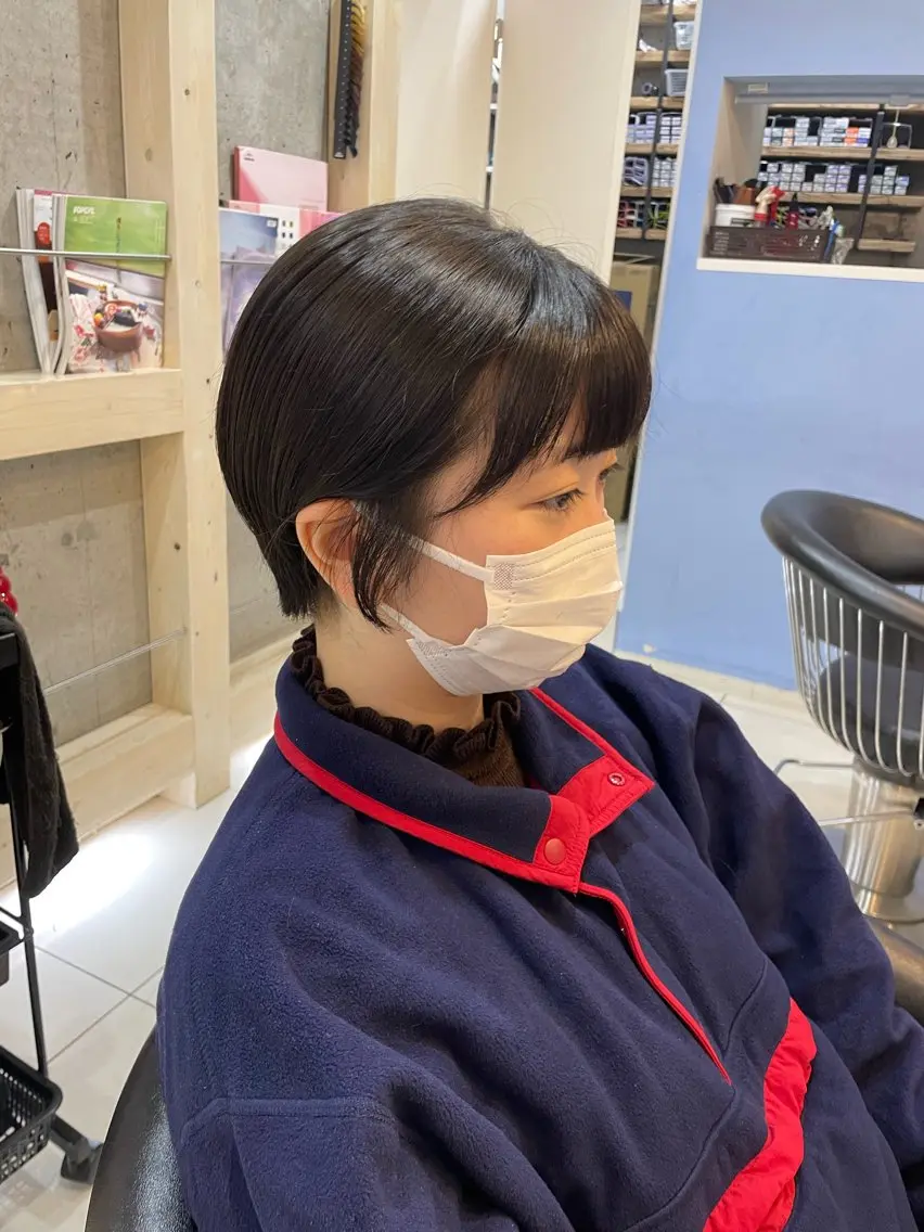 ショート カット mao♡ベージュ/ 顔周りカットのヘアスタイル