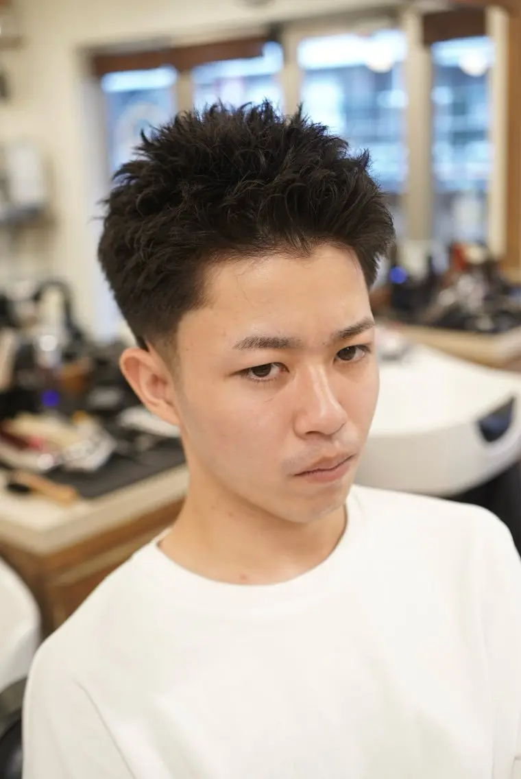 ショート パーマ メンズ メンズパーマ カット パーマ ヘアセット 吉祥寺バーバー takumiのヘアスタイル
