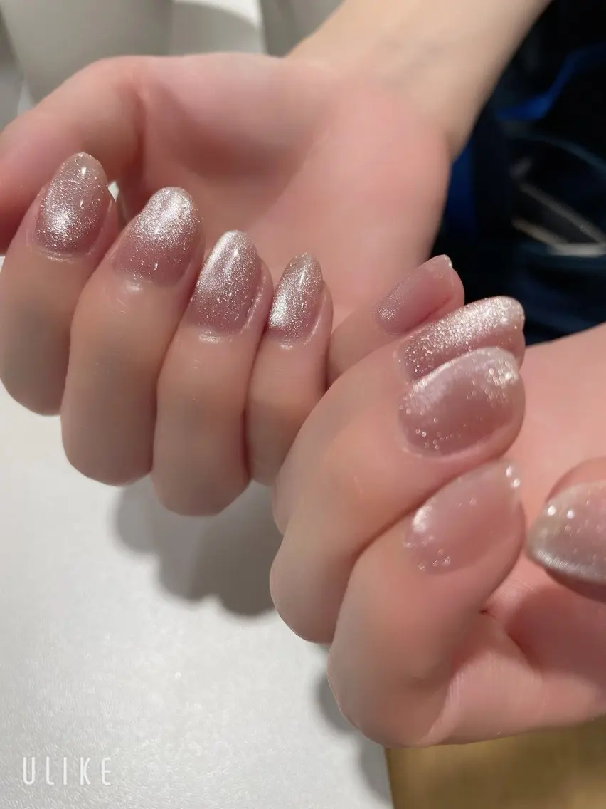 ネイル キラキラネイル マグネットネイル ピンク ハンドネイル 梶原 久美のネイルデザイン