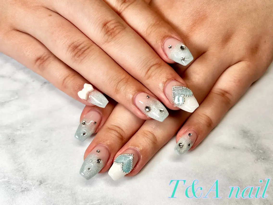 ネイル 長さ出し ジェルネイル グラデーション ニュアンスネイル スカルプネイル T&A nailのネイルデザイン