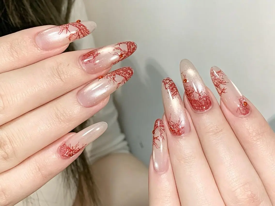 ネイル メンズ ボルドー ブラウン チークネイル 長さ出し フットネイル ハンドネイル ハンドケア NEW NAIL KaKa❤️🔥のネイルデザイン