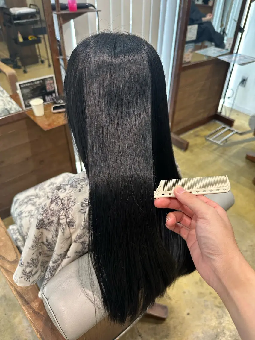 ロング カラー 透明感カラー ヘアカラー ✨酸性ストレート/ 髪質改善/ケント✨のヘアスタイル