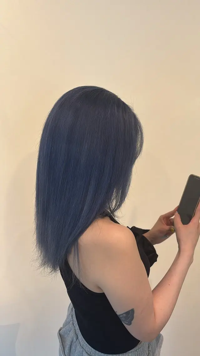 セミロング カラー ケアブリーチ🥣 縮毛矯正Ryokoのヘアスタイル