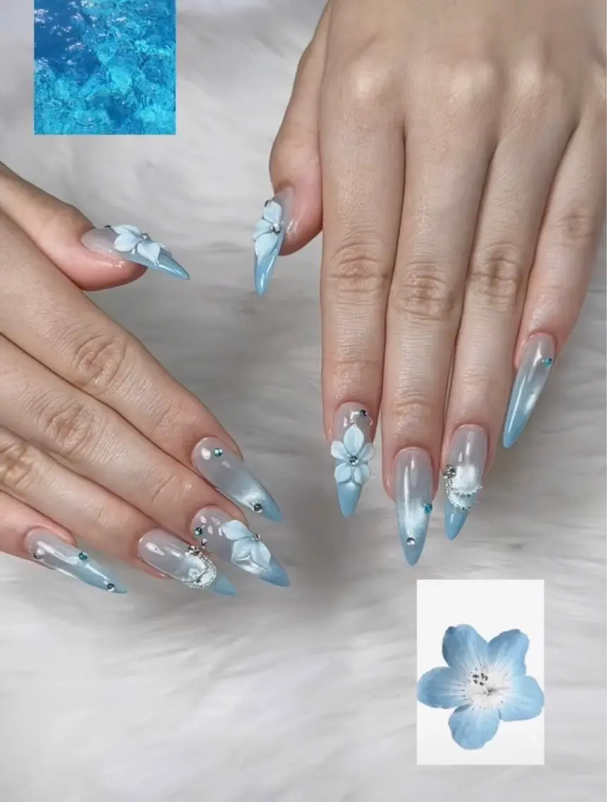 ネイル アートネイル ボルドー フレンチネイル ジェルネイル 氷ネイル・うるうるネイル ハンドネイル Julie Nail Rinのネイルデザイン