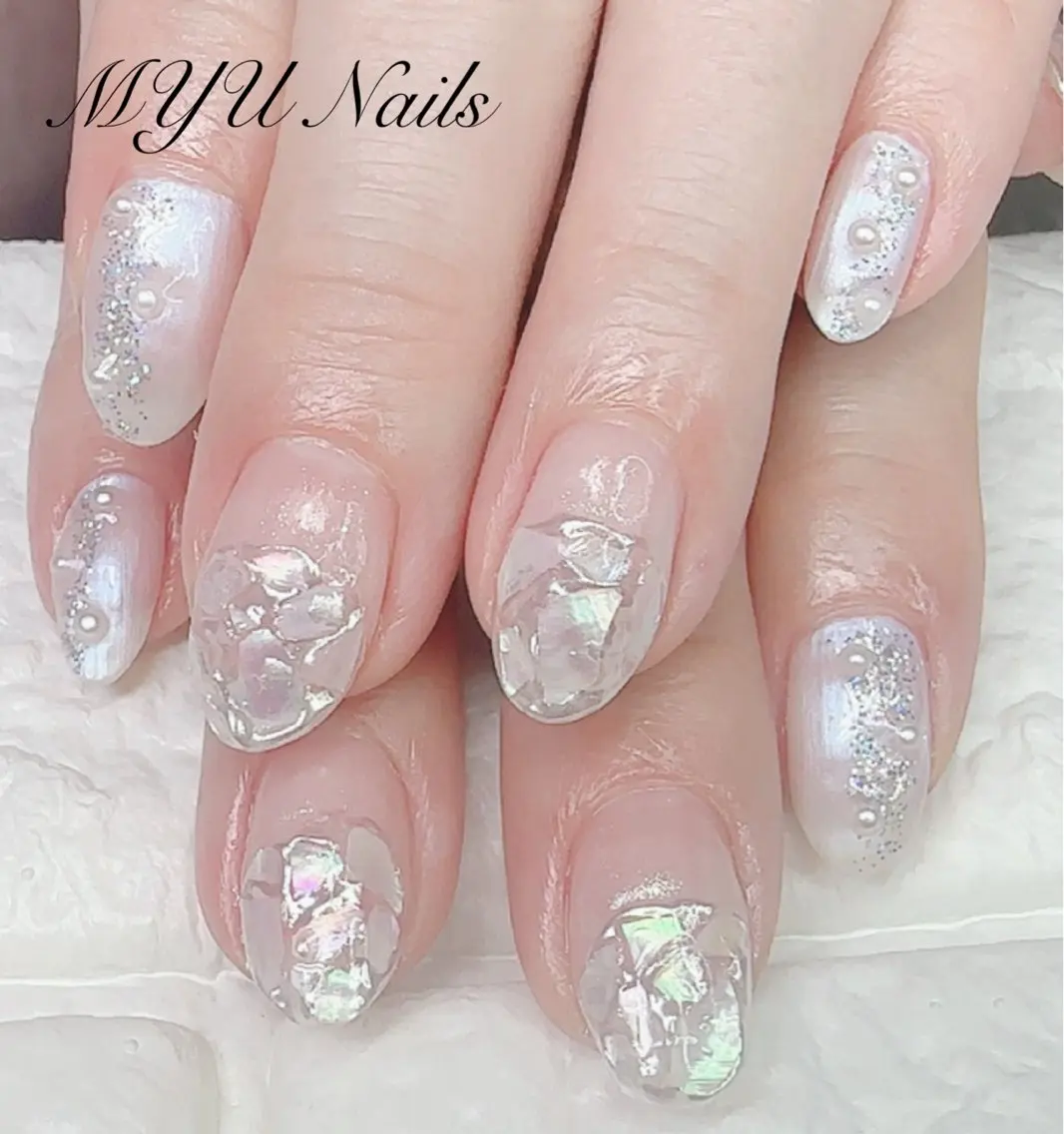 ネイル ジェルネイル 持ち込み パラジェル ニュアンスネイル🌈 MYU Nailsのネイルデザイン