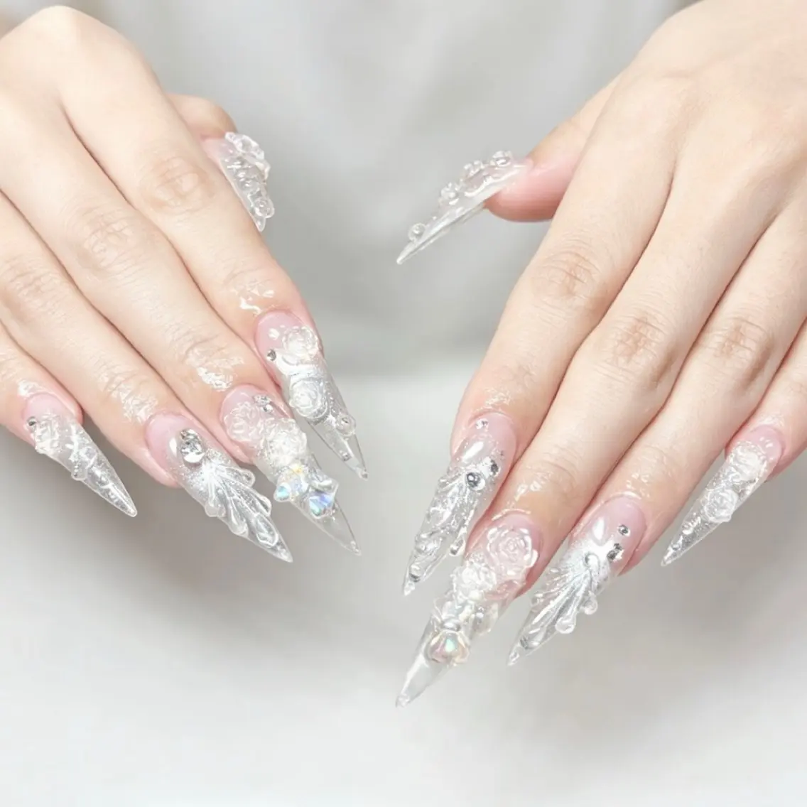 ネイル ハンドネイル 🎀kira 長さだし💗モチ最高のネイルデザイン