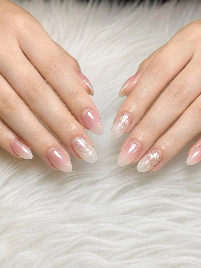 ネイル オーロラネイル ジェルネイル キラキラネイル 韓国ネイル オフィスネイル MEO MEO NAIL 守山のネイルデザイン