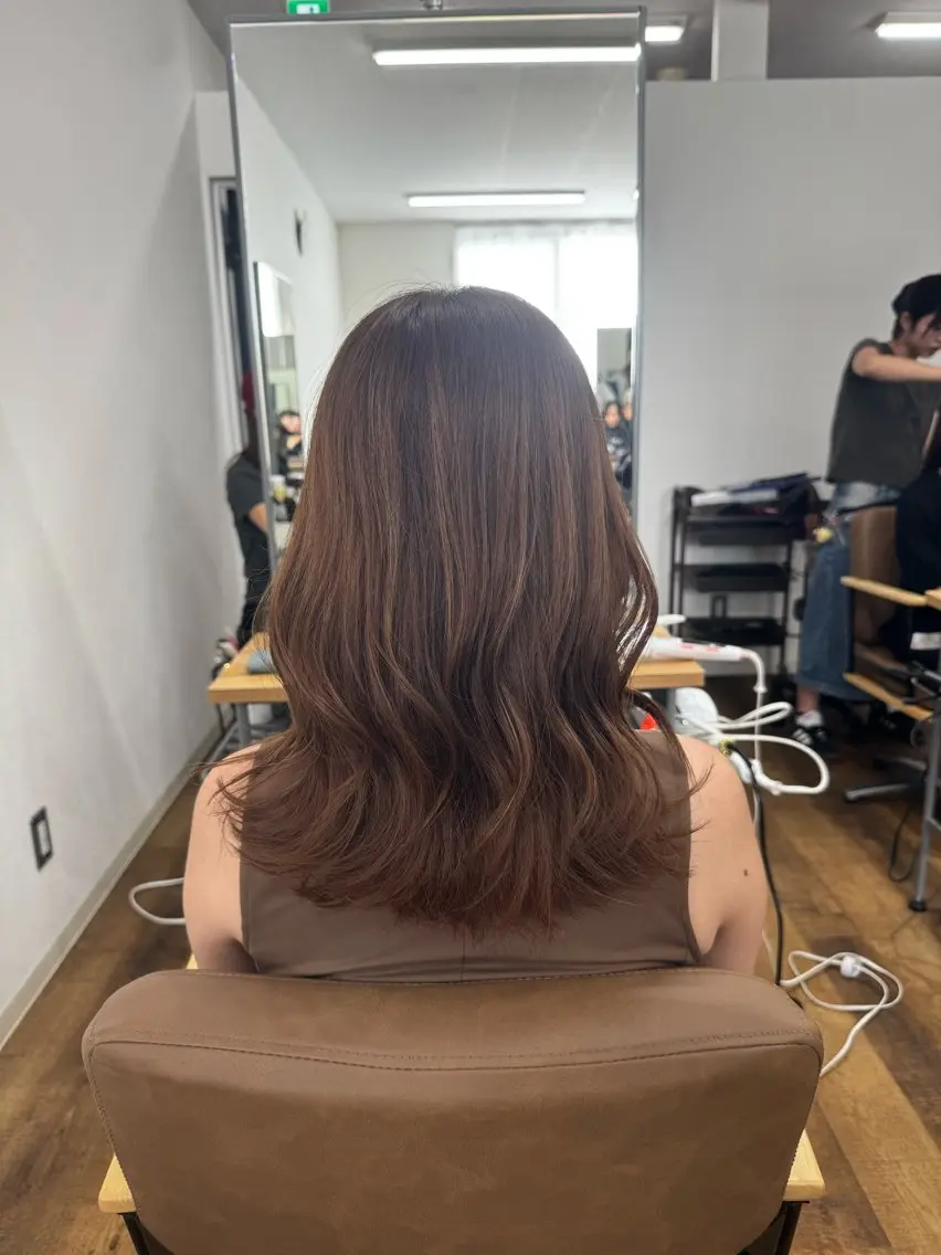 セミロング カラー カット ヘアカラー miu-YUCCA 縮毛矯正モデル募集中のヘアスタイル