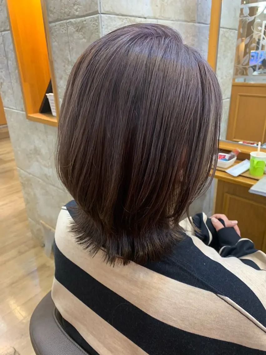 ミディアム カット ヘアカラー トリートメント 【hunch】 ayakaのヘアスタイル