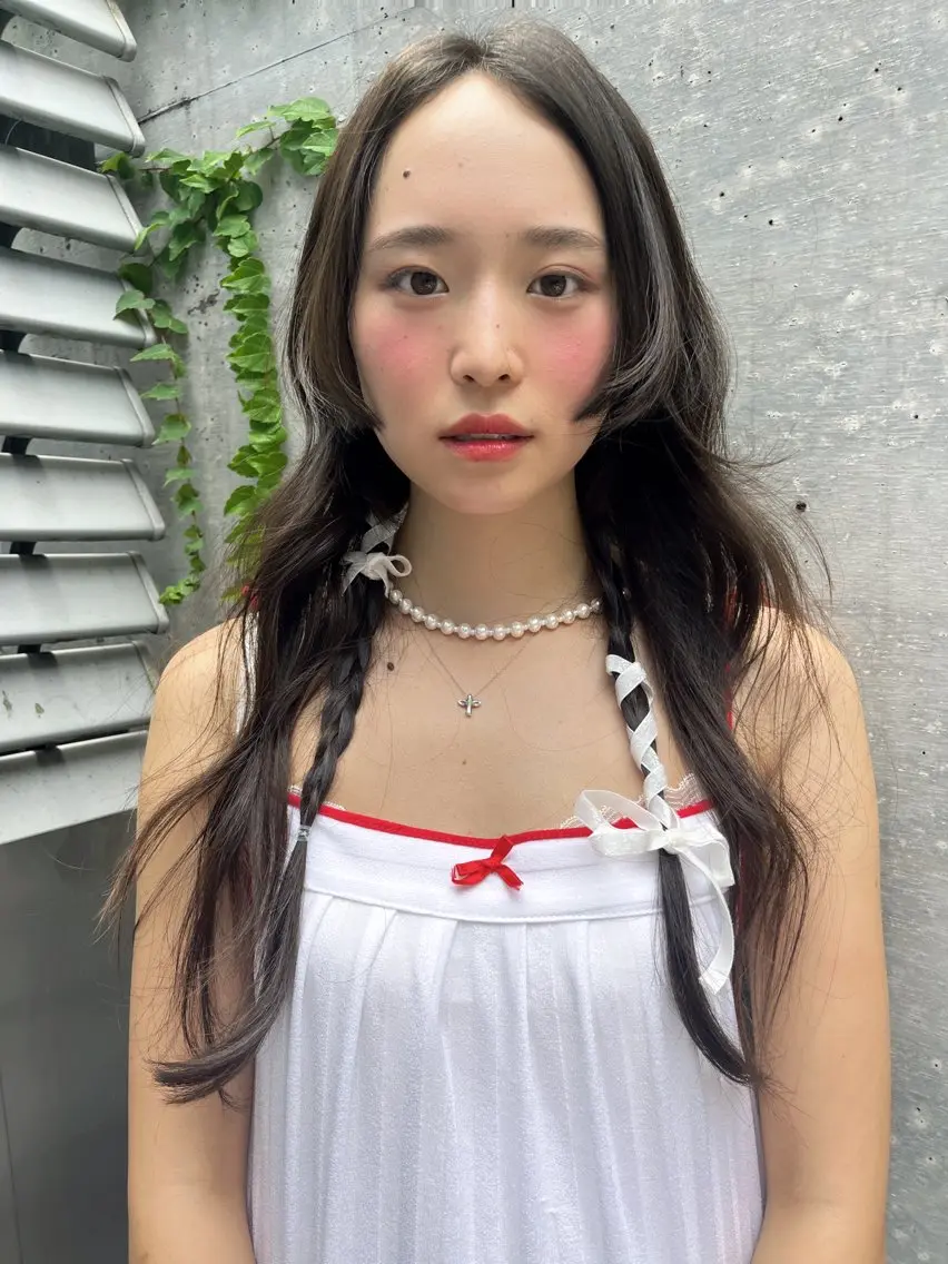 ロング ヘアアレンジ 韓国風ヘア カットモデル募集🤍 🐇anzuのヘアスタイル