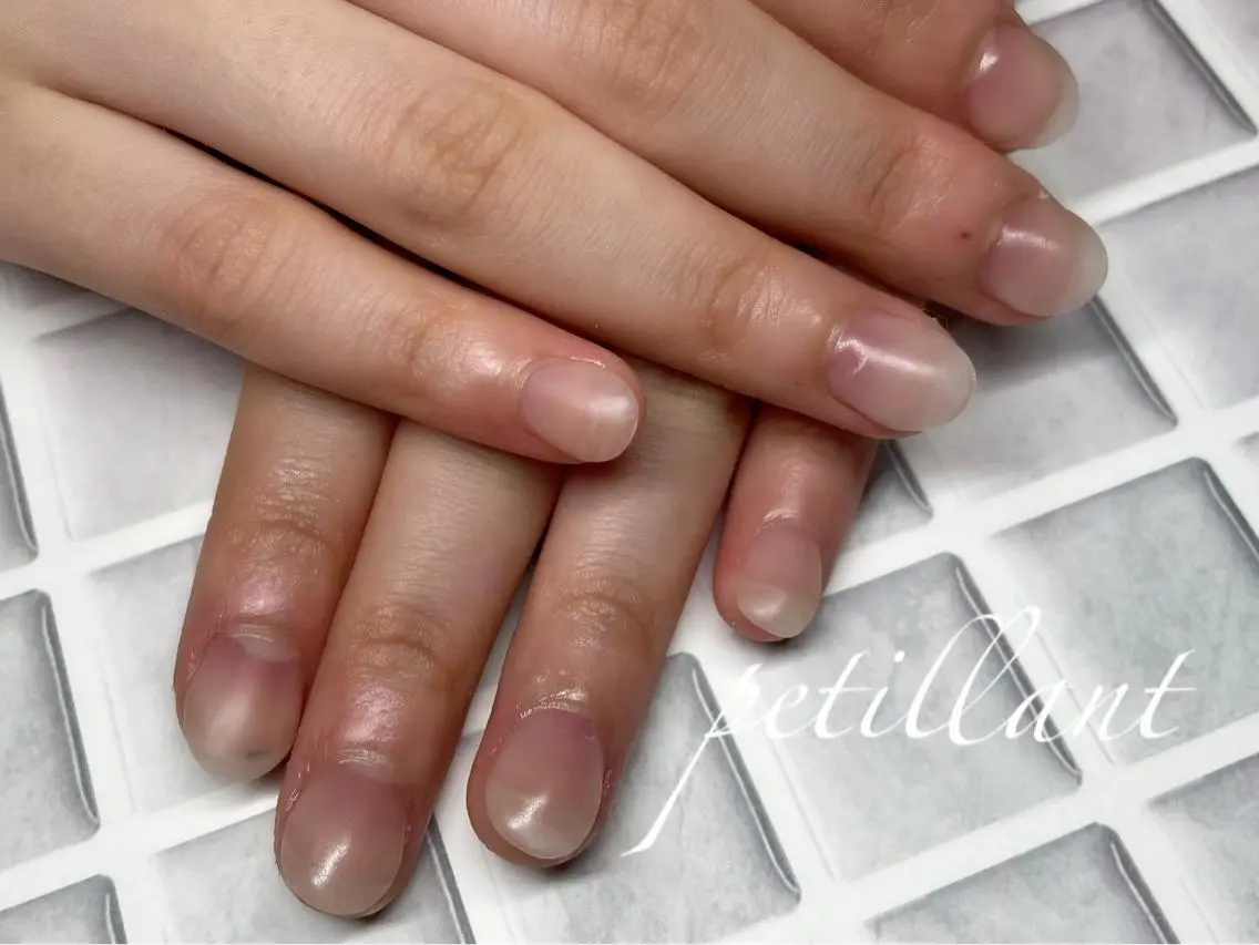 ネイル クリアネイル マットネイル nail salon petillantのネイルデザイン