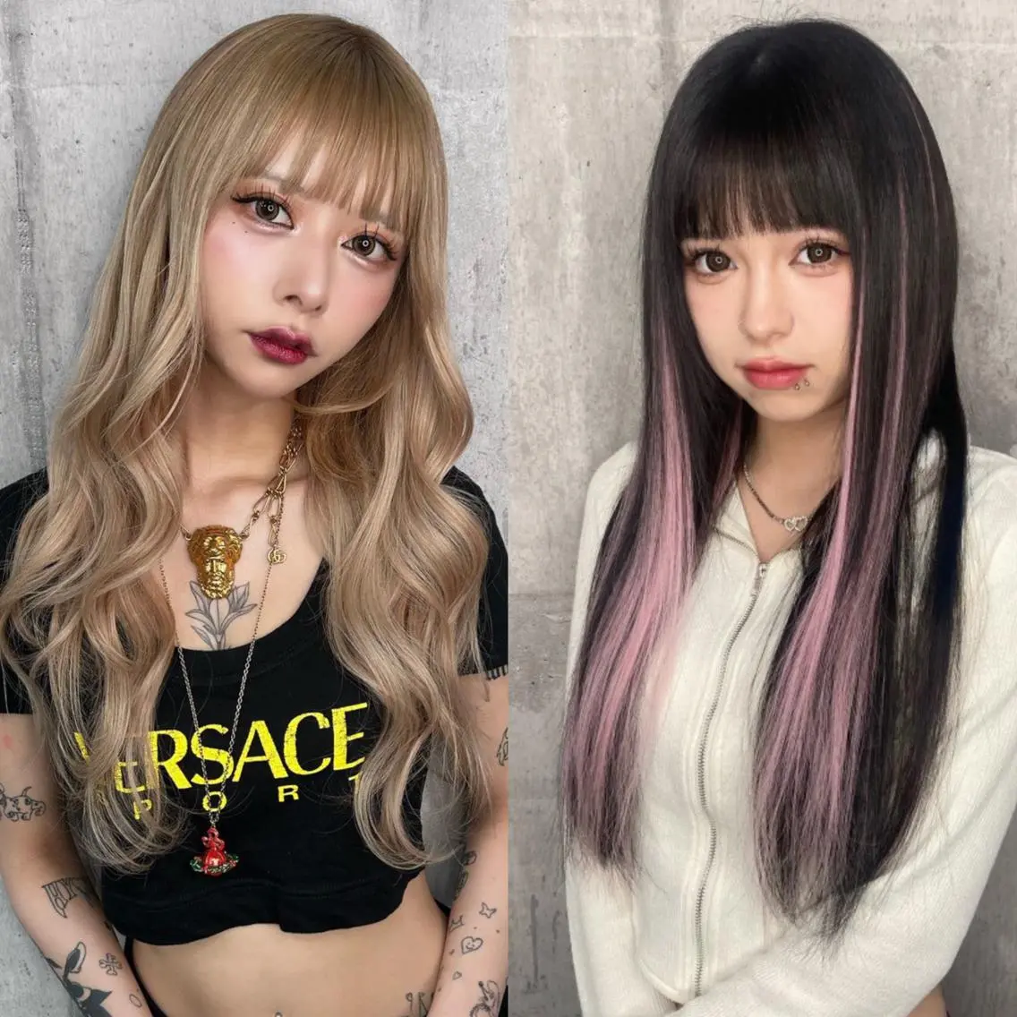 ロング カラー シールエクステ アッシュ ベージュカラー ブラウンカラー ハイライトカラー エクステ SHURI❤️🔥 中/韓mix ♡のヘアスタイル