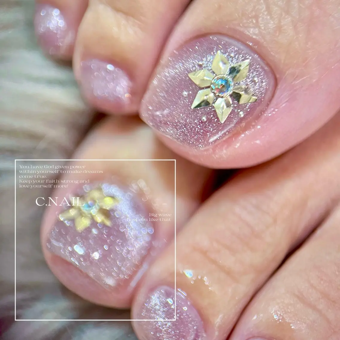 ネイル フットネイル マグネットネイル 冬ネイル クリスマス C.Nail &Eyeのネイルデザイン