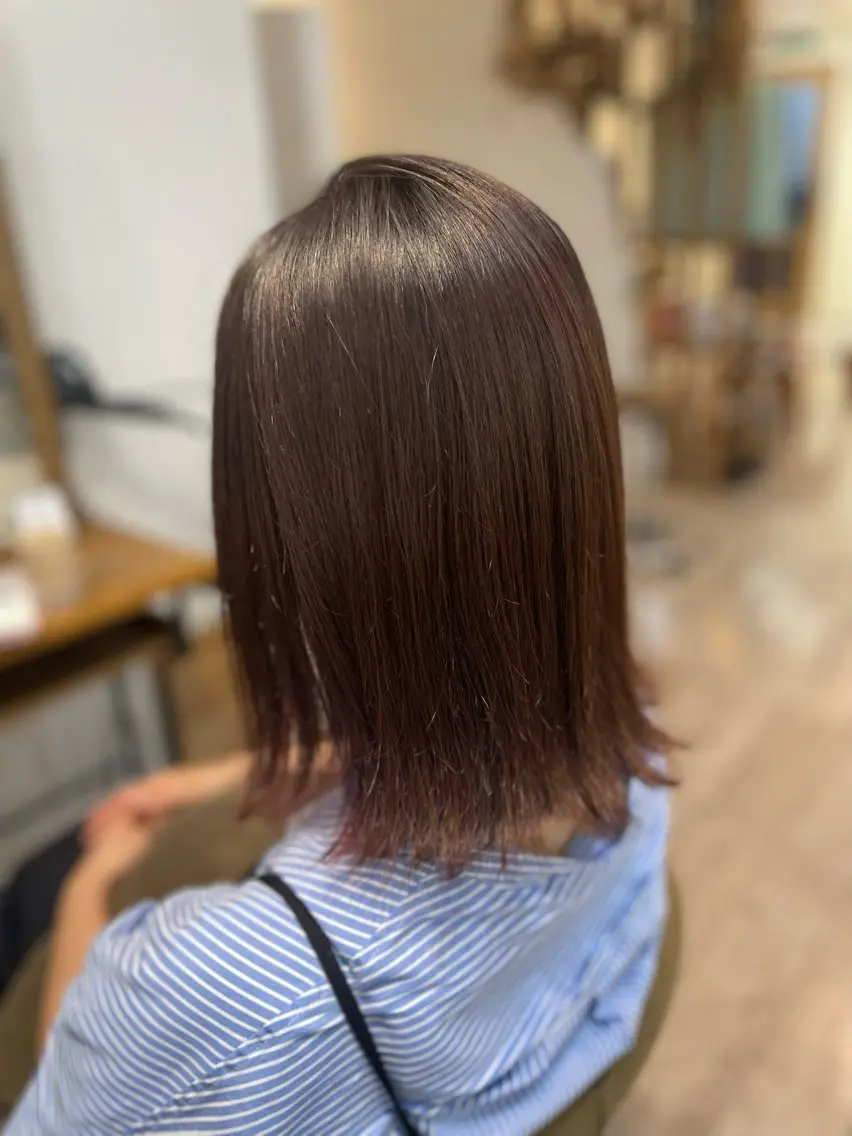 ミディアム ヘアカラー 茅野 あゆ美のヘアスタイル