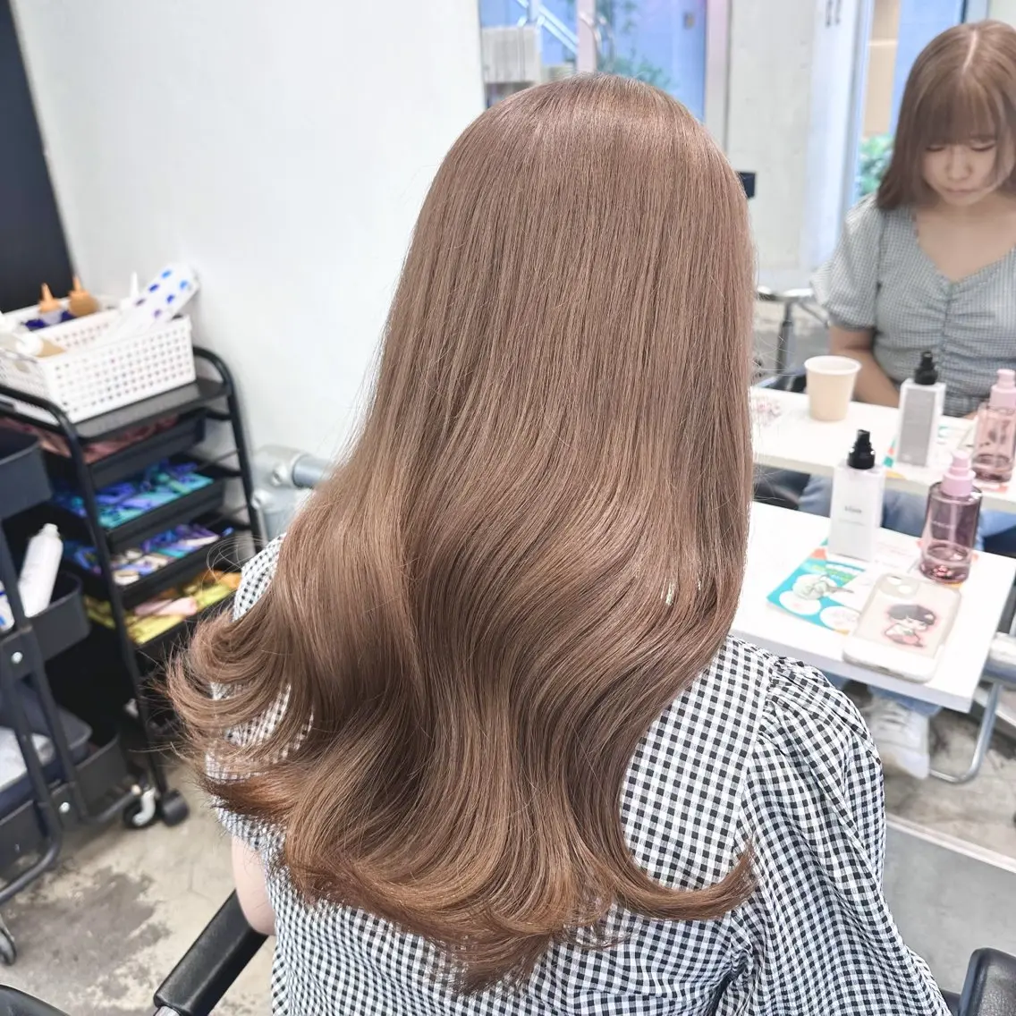 ロング カラー ヘアアレンジ ベージュカラー ミルクティーベージュ 🎀モテ暖色× エクステ🎀あかりのヘアスタイル
