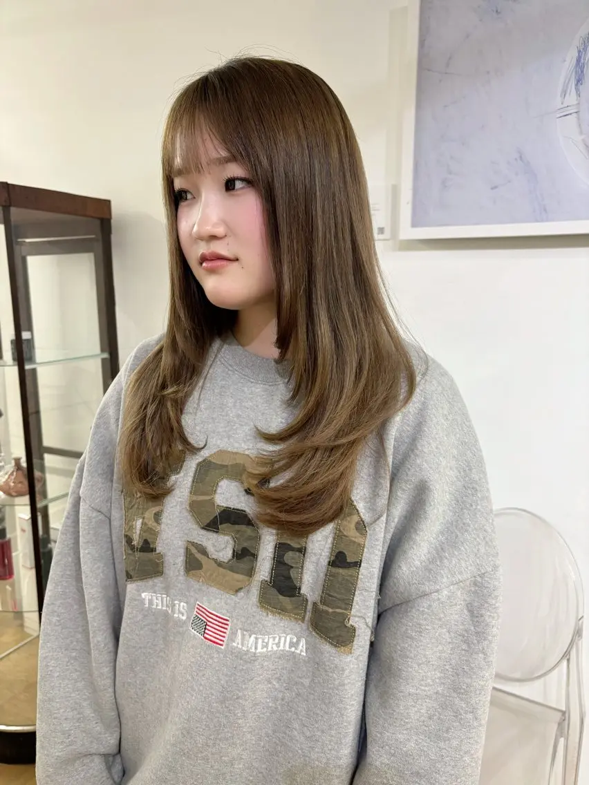 ロング カット パーマ 似合わせカット ツヤカラー/和田陽向のヘアスタイル