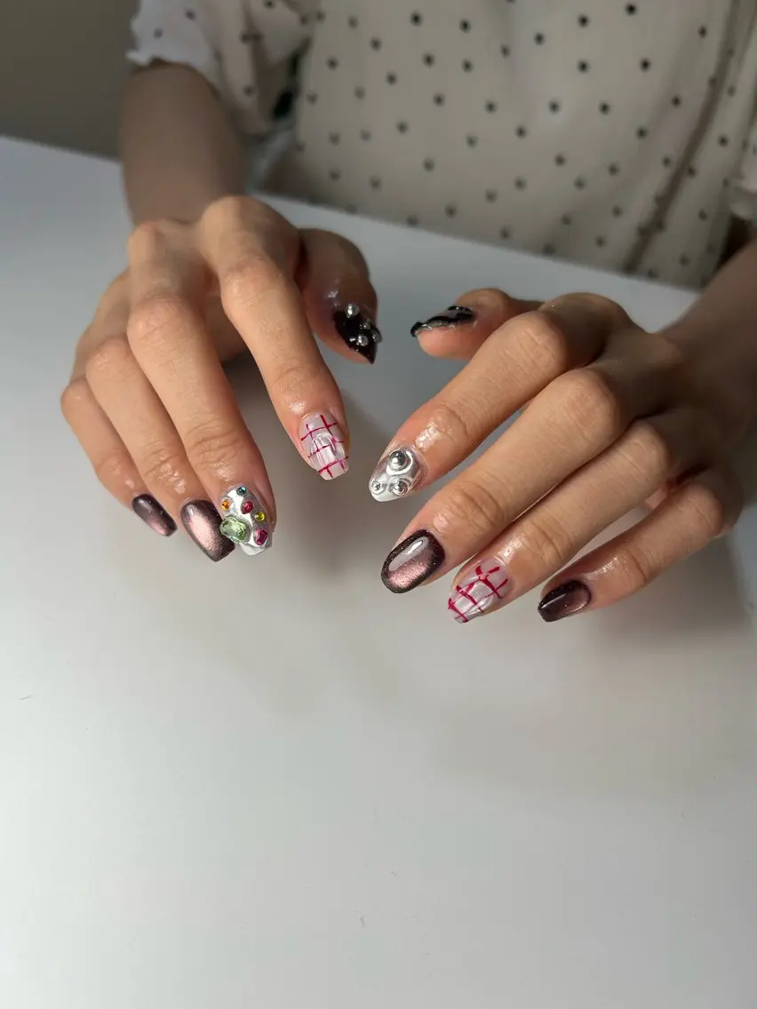 ネイル ハンドネイル 🌺れでぃんネイル| 大和🤍深夜営業のネイルデザイン