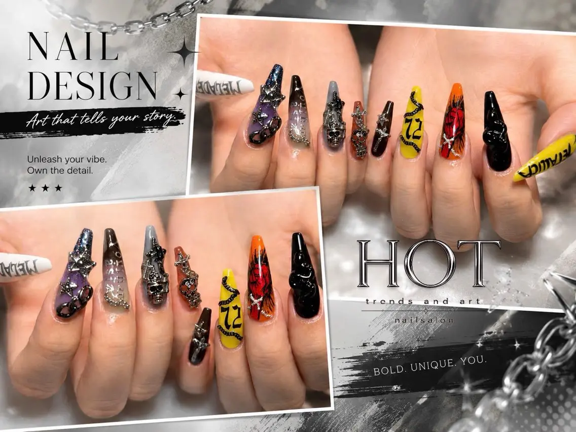 ネイル アートネイル オーロラネイル クリアネイル 長さ出し フレンチネイル ハンドネイル HOT Nail Salonのネイルデザイン