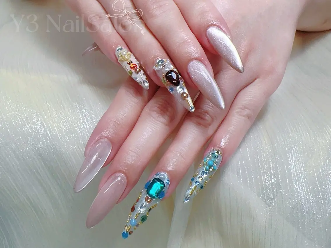 初回限定🎊アクリルスカルプ🩵持ち込み■6本アートやり放題+指定パーツつけ放題の写真
