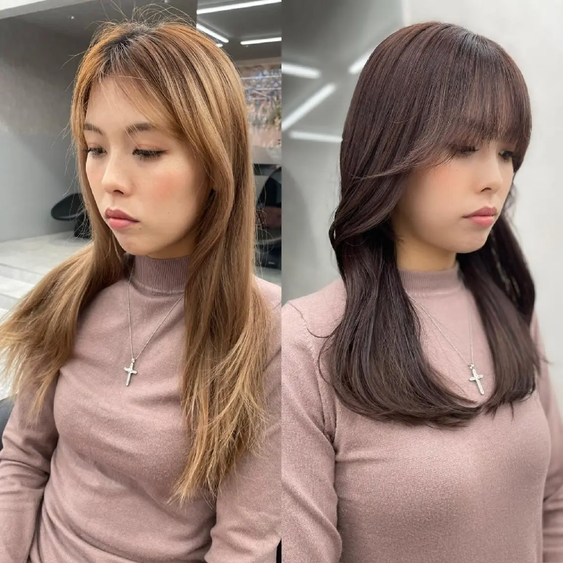 ロング ハイレイヤー 韓国風ヘア レイヤーカット ブリーチ矯正 マスター【タケル】のヘアスタイル