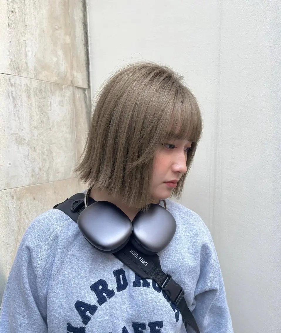 ショート カラー ベージュカラー ブリーチ 透明感カラー ミルクティーベージュ ⚜️ブリーチ× 透明感✨Hayatoのヘアスタイル