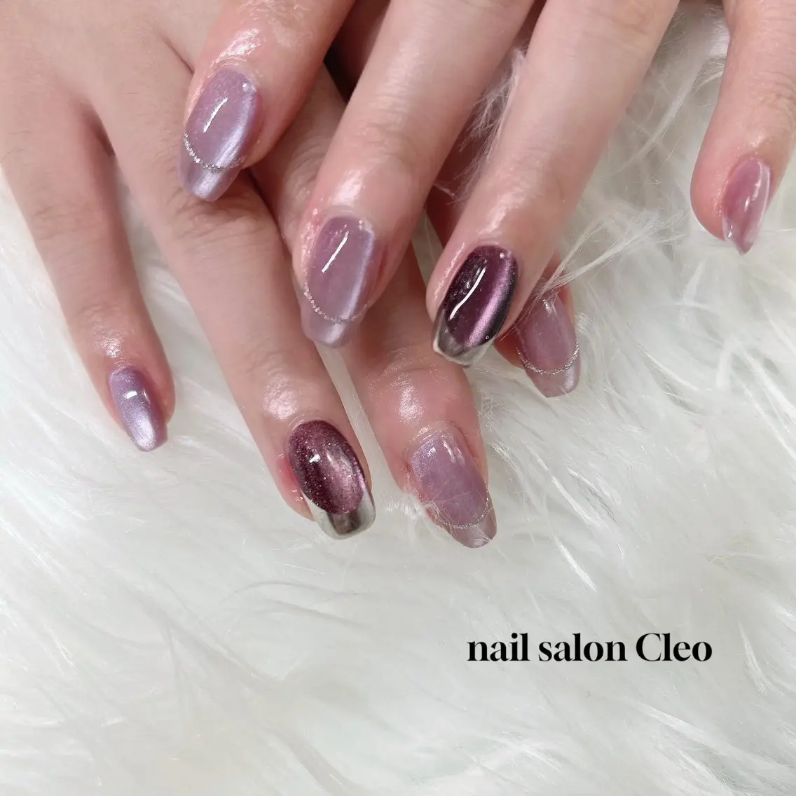ネイル フレンチネイル ミラーネイル Cleo クレオのネイルデザイン