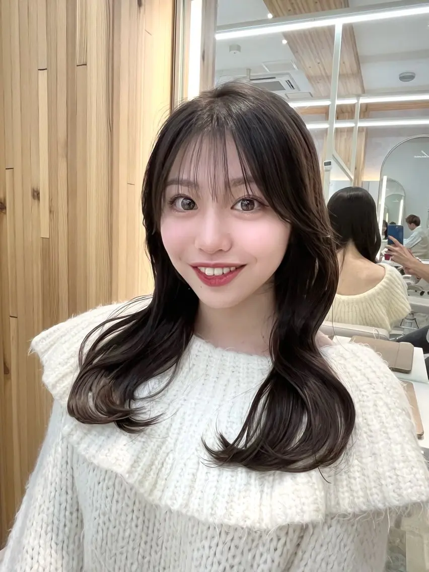 セミロング カラー カット ヘアカラー トリートメント ナチュラル韓国ヘア 🇰🇷塚田凌太のヘアスタイル