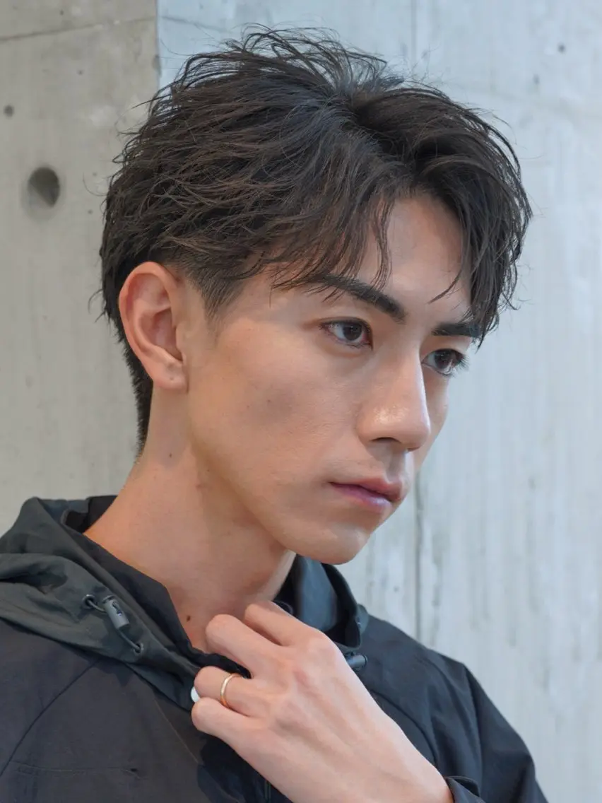 ショート メンズ センターパート メンズ就活ヘア ショートヘア カット 江藤 竜広のヘアスタイル