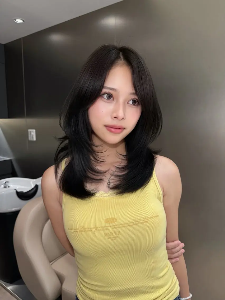 セミロング カット ヘアカラー トリートメント 水光カラー/ブリーチ ⛓️京都/Rionのヘアスタイル