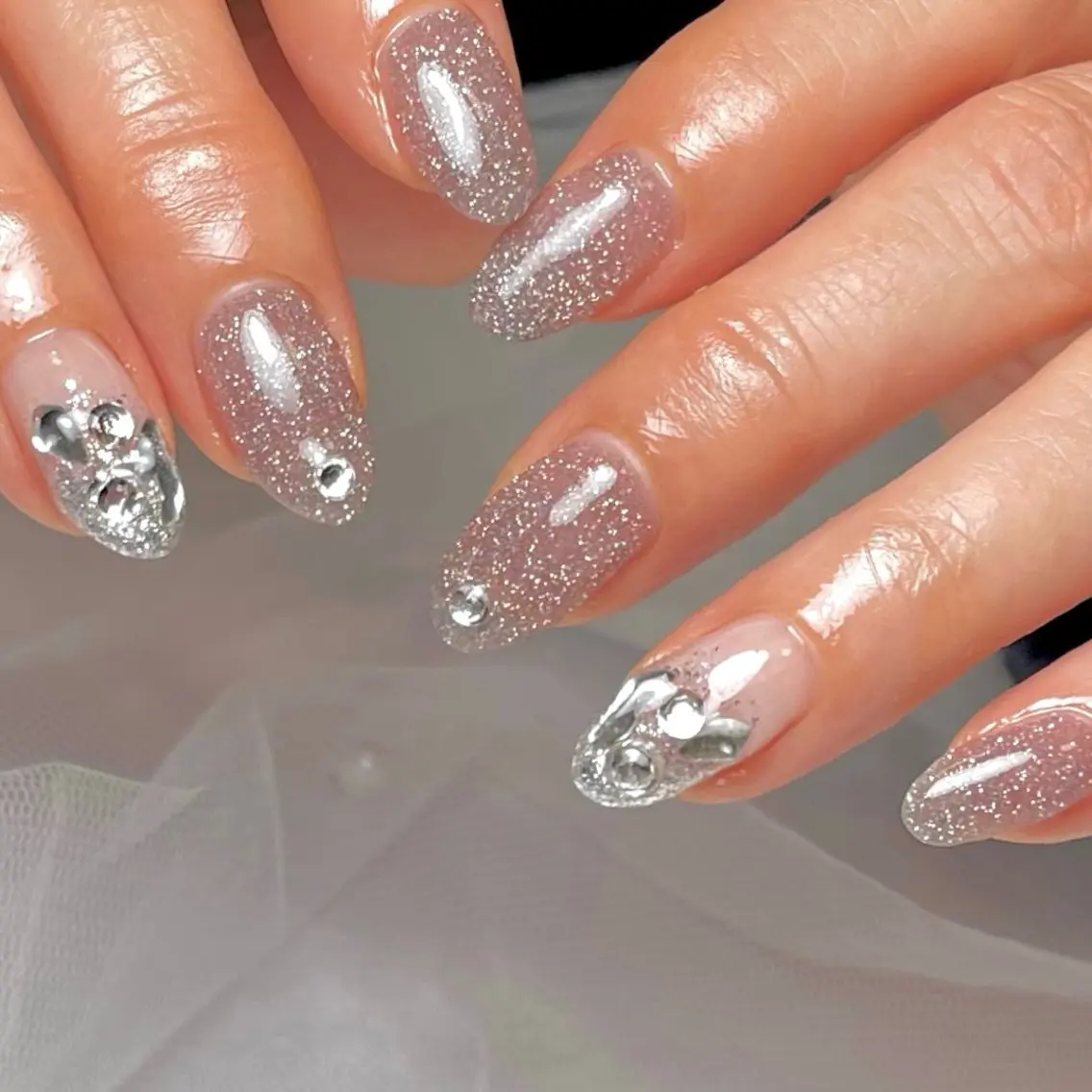 ネイル 長さ出し フラッシュネイル ワンカラーネイル ハンドネイル COCO NAILのネイルデザイン