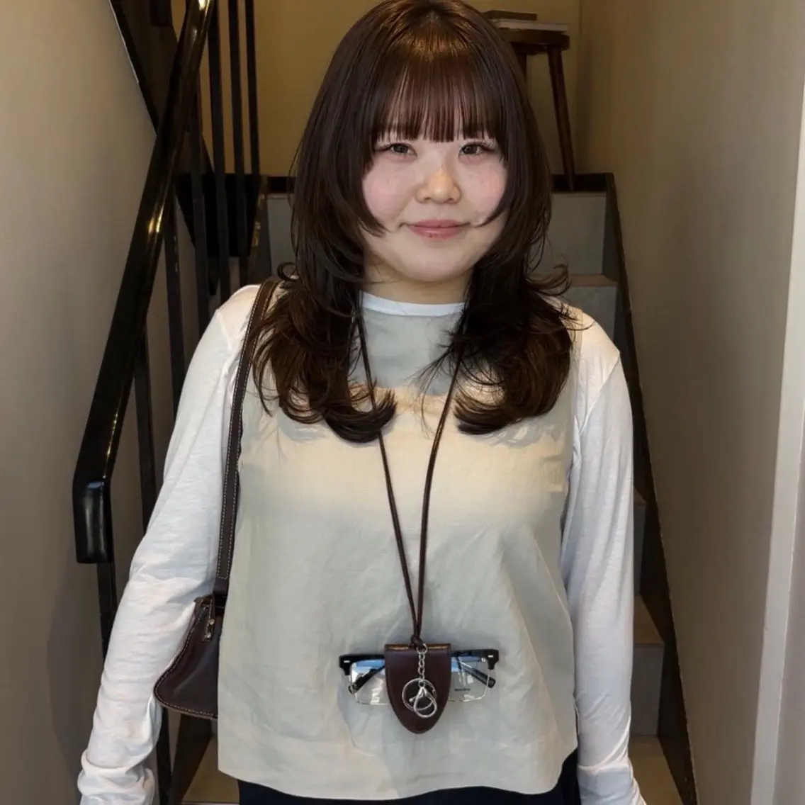 ロング カラー カット 縮毛矯正 中村 彩音のヘアスタイル