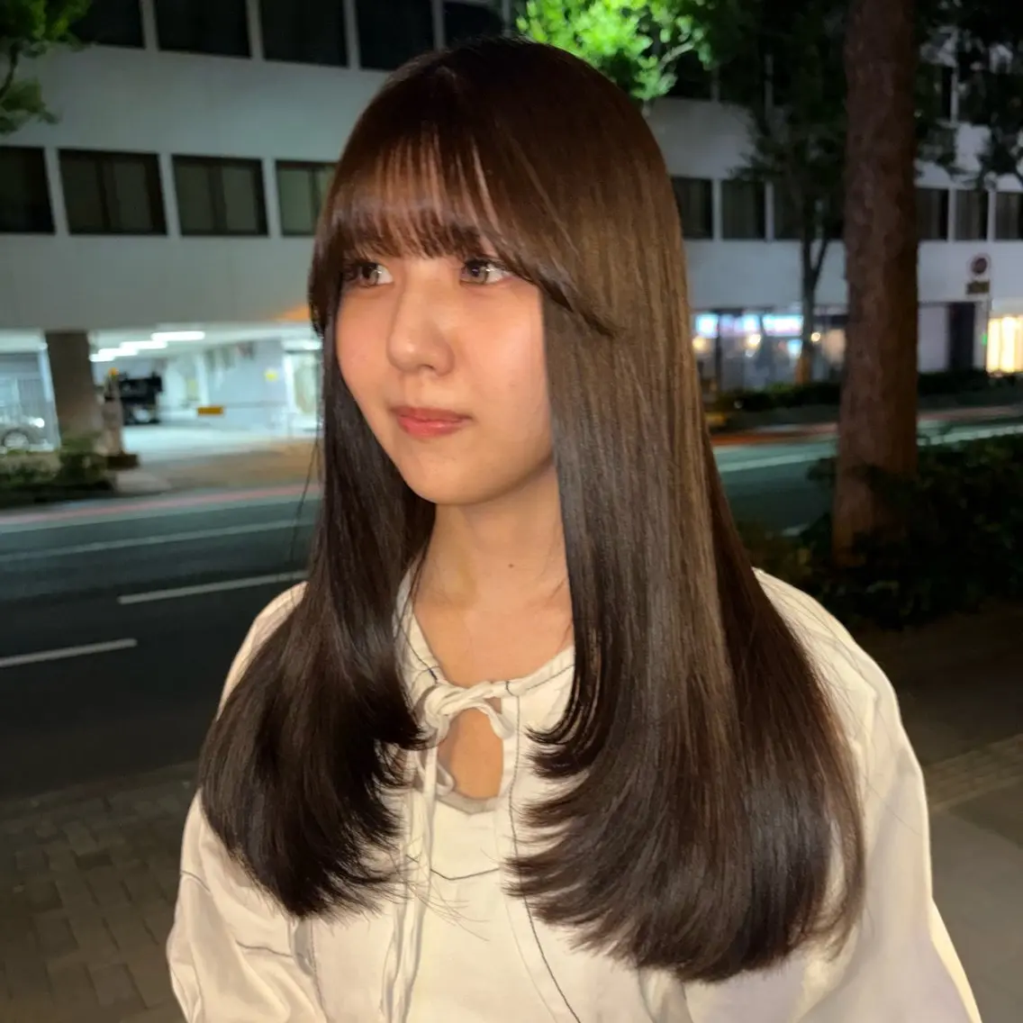 ロング レイヤーカット ツボイ マホのヘアスタイル