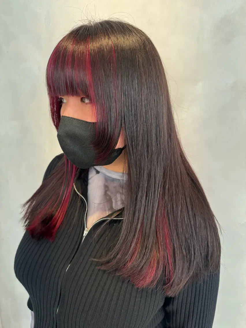 ロング カラー ミストバング  フェイスフレーミング トリートメント カット ヘアカラー トリートメント 透明感カラー✨艶髪 制作🌱山根あゆみのヘアスタイル