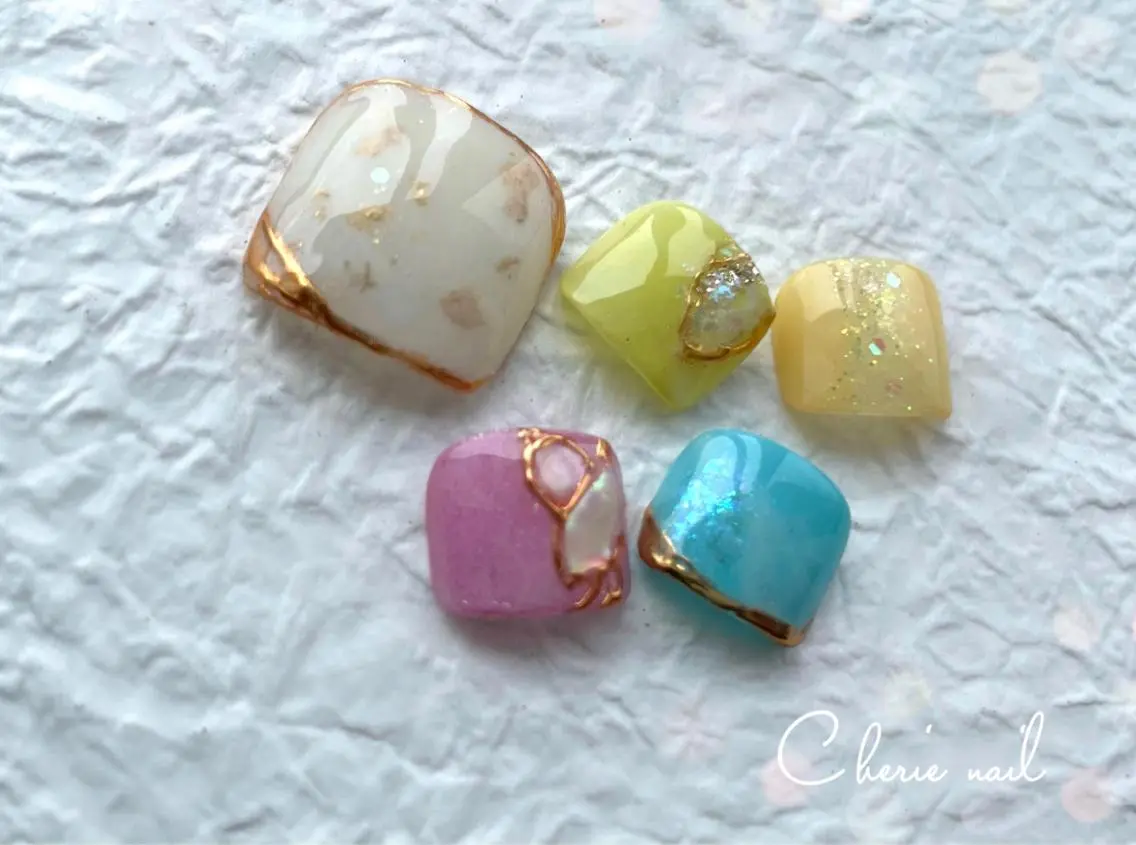 ネイル フットネイル フットネイル Cherienail yunaのネイルデザイン