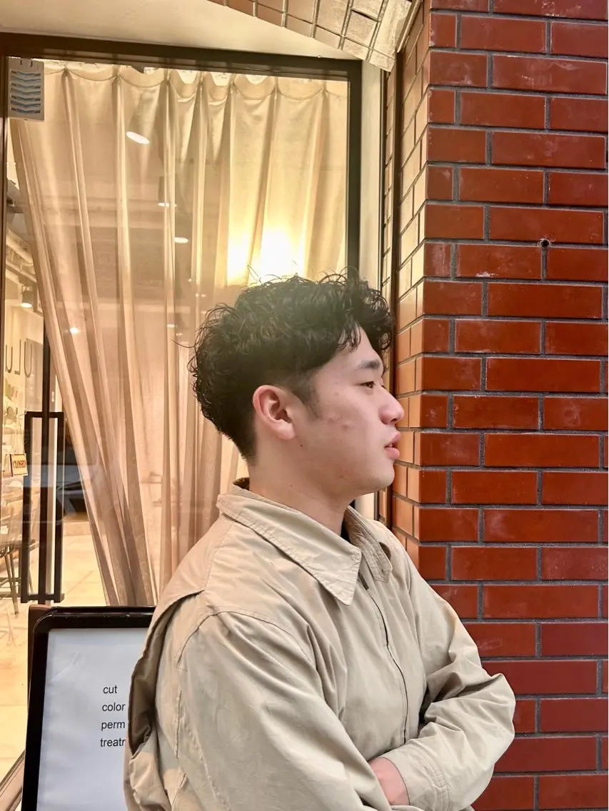 パーマ メンズ カット パーマ 保坂 駿太郎のヘアスタイル