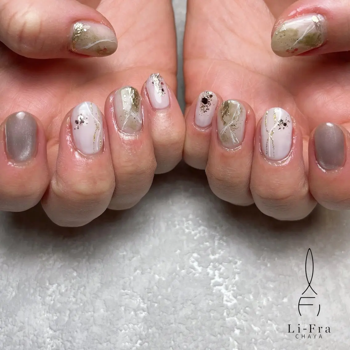 ネイル ニュアンスネイル Li-Fra JINNOのネイルデザイン