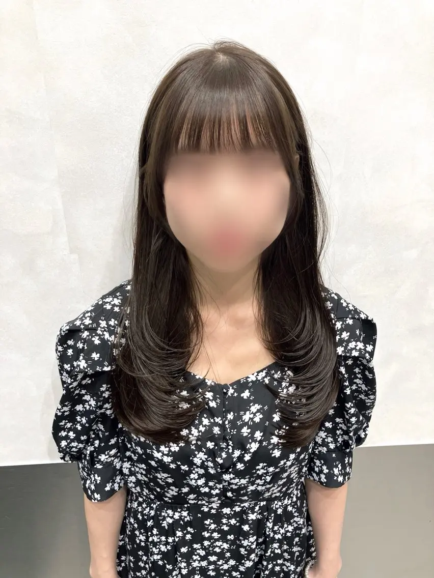 ロング カラー カット ヘアカラー トリートメント 💖ブリーチなし透明 感💖ASAHIのヘアスタイル