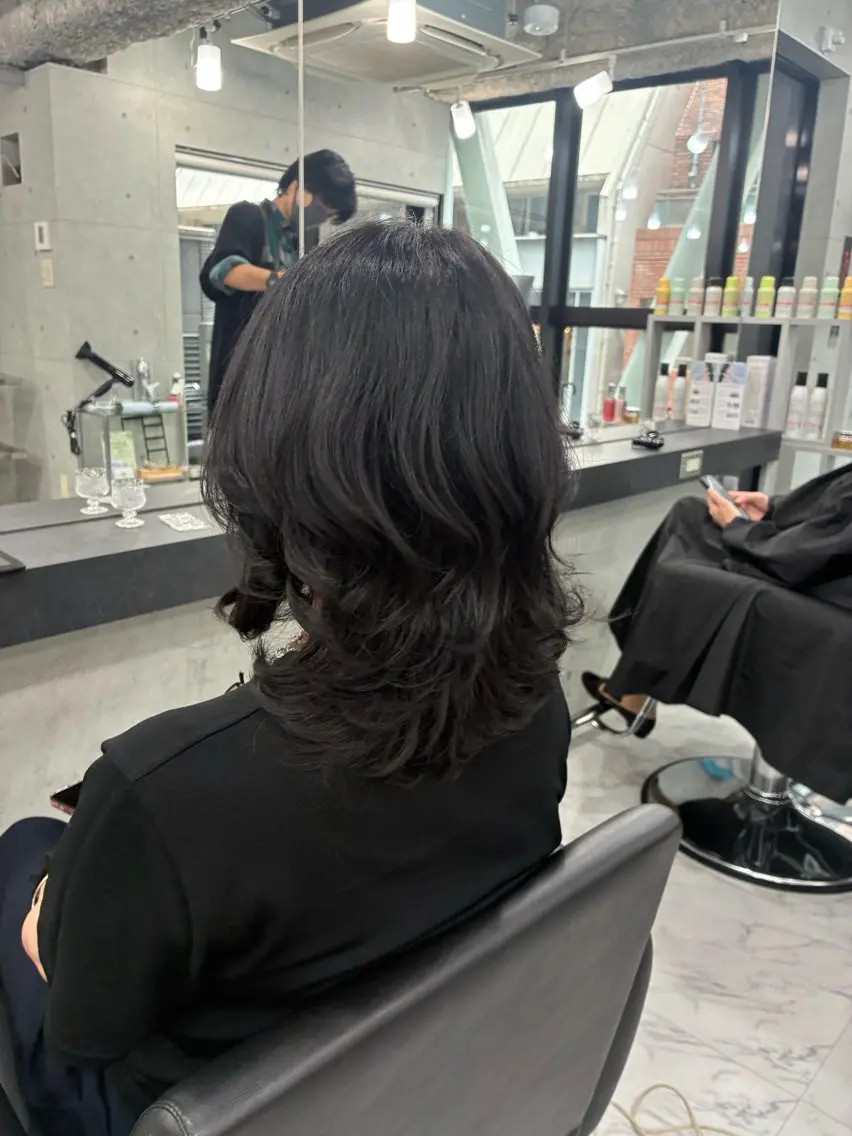 ミディアム カラー パーマ カット ヘアカラー トリートメント Endearing 🌟銀座のヘアスタイル