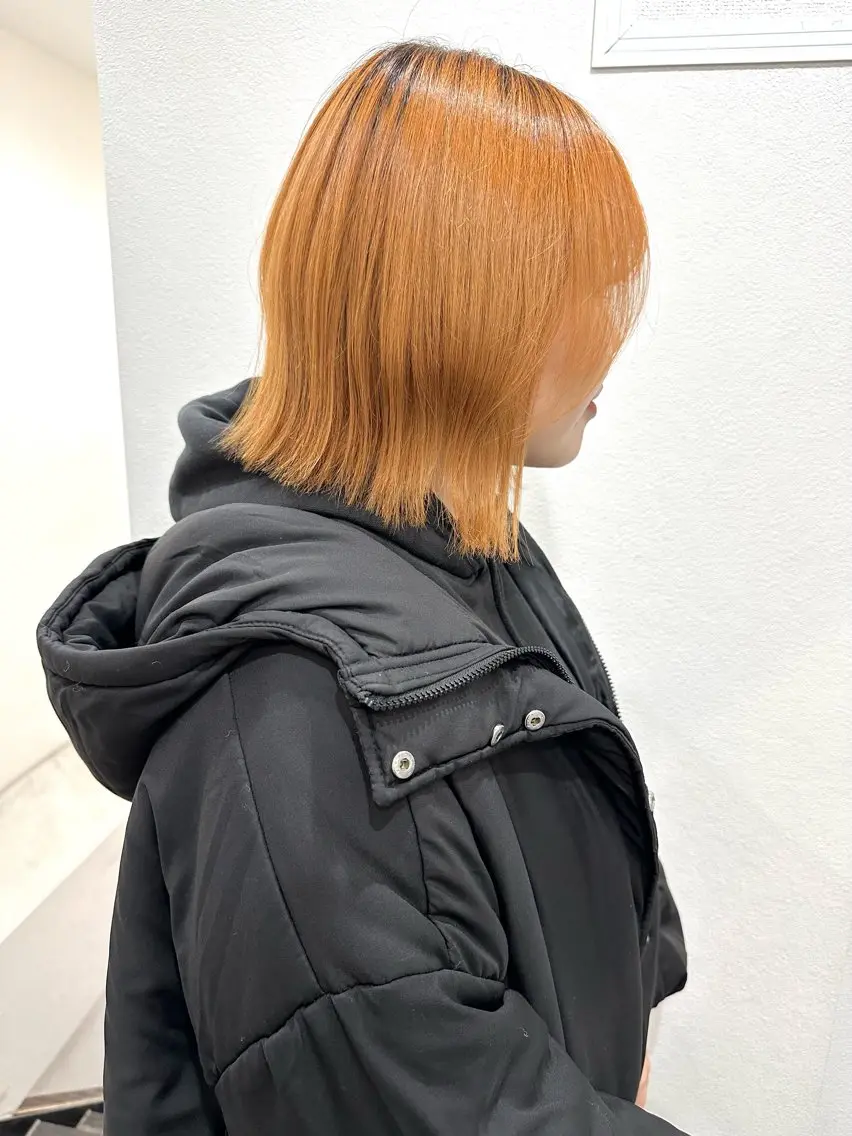 ミディアム カラー ブリーチ オレンジ ヘアカラー 🤍2nd🤍田所 美希のヘアスタイル