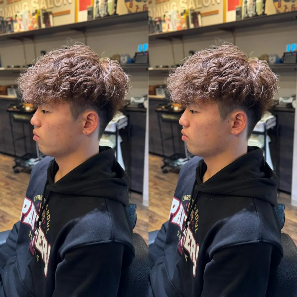 ショート パーマ メンズ スペインカール 外国人風カラー カット パーマ 久保 貴大のヘアスタイル