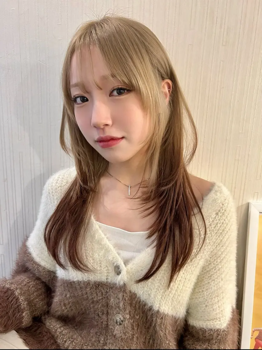 ロング カラー ハイトーンカラー カット ヘアカラー トリートメント 🌺ウルフカット職人 新垣渚🐺のヘアスタイル
