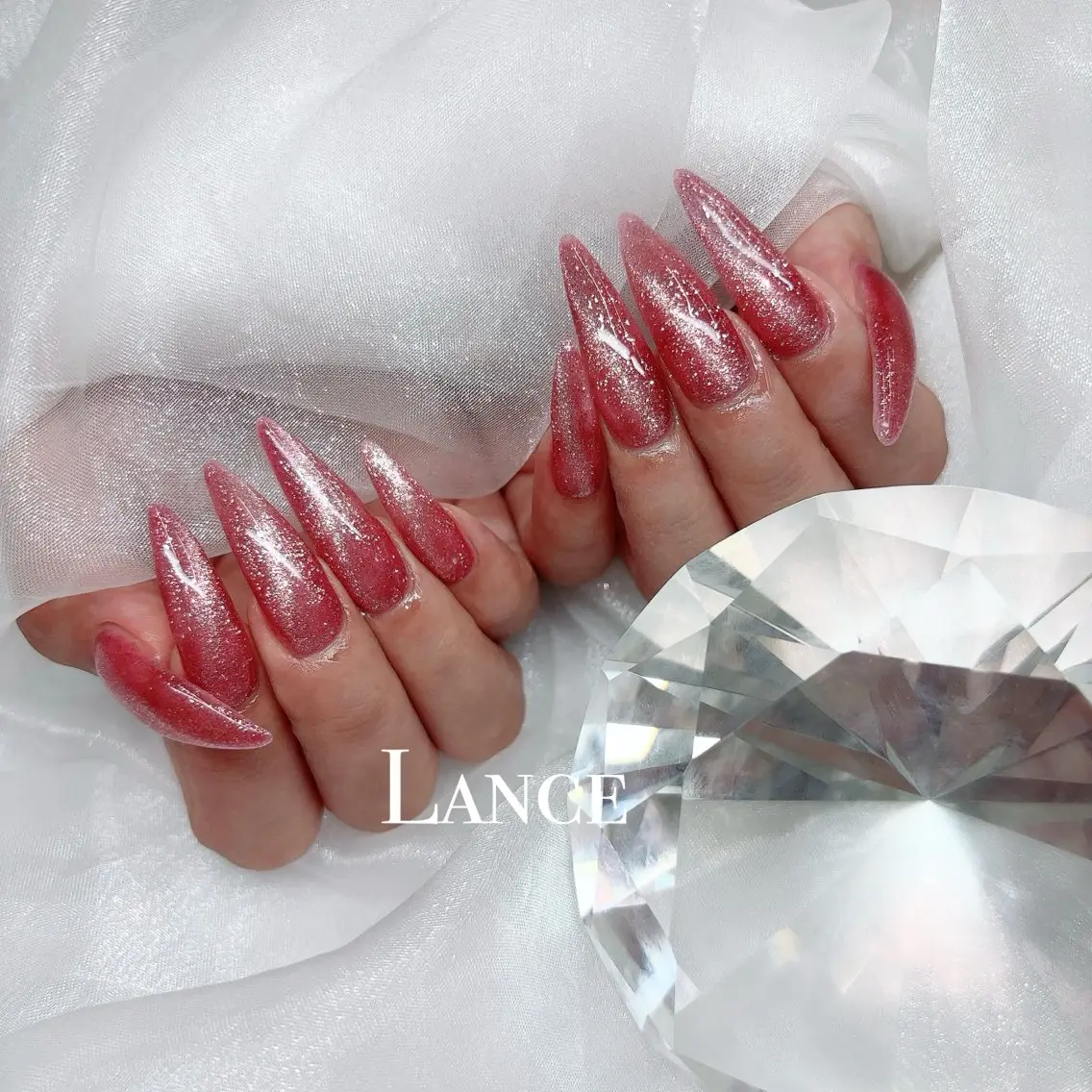 ネイル オーロラネイル フットネイル フレンチネイル ガラスフレンチ 氷ネイル・うるうるネイル ハンドネイル Lance nailのネイルデザイン