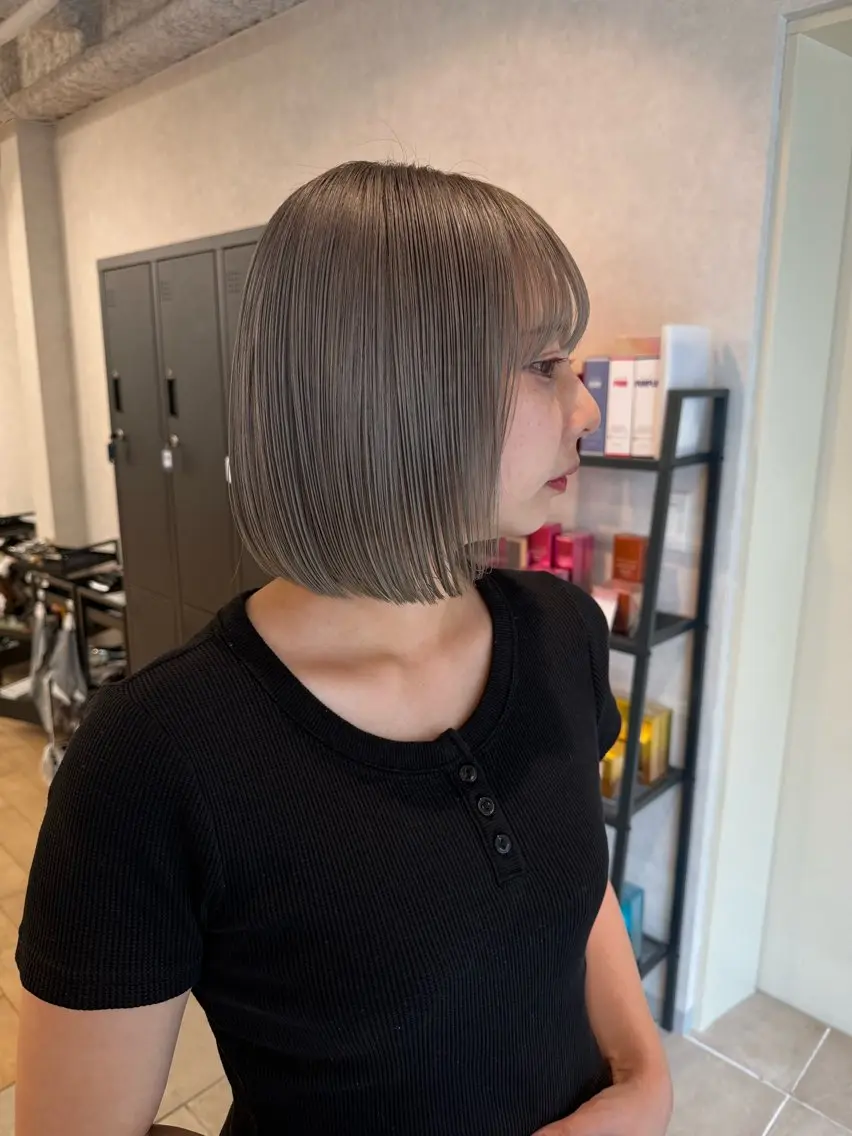 カラー カット ヘアカラー トリートメント SHIORI/ ベージュカラー/ボブのヘアスタイル