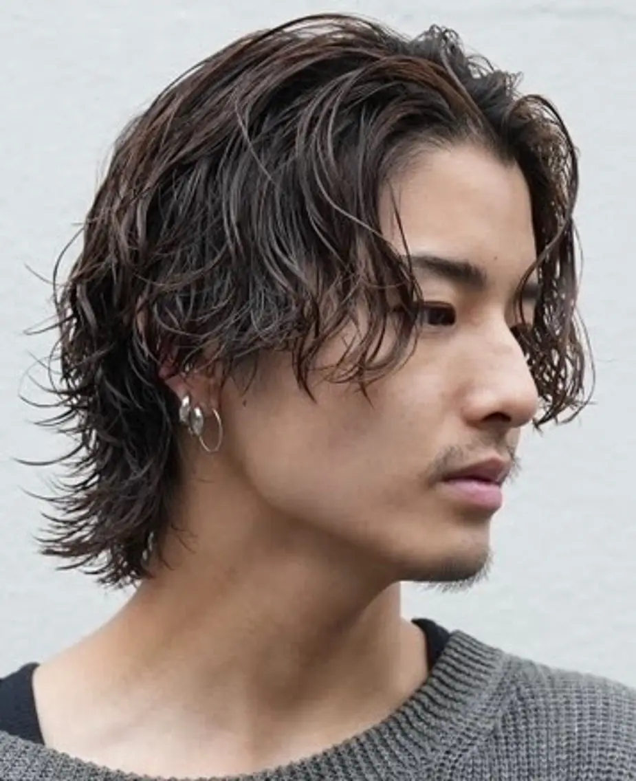 ミディアム パーマ メンズ カット パーマ fifth 菅崎愛斗のヘアスタイル