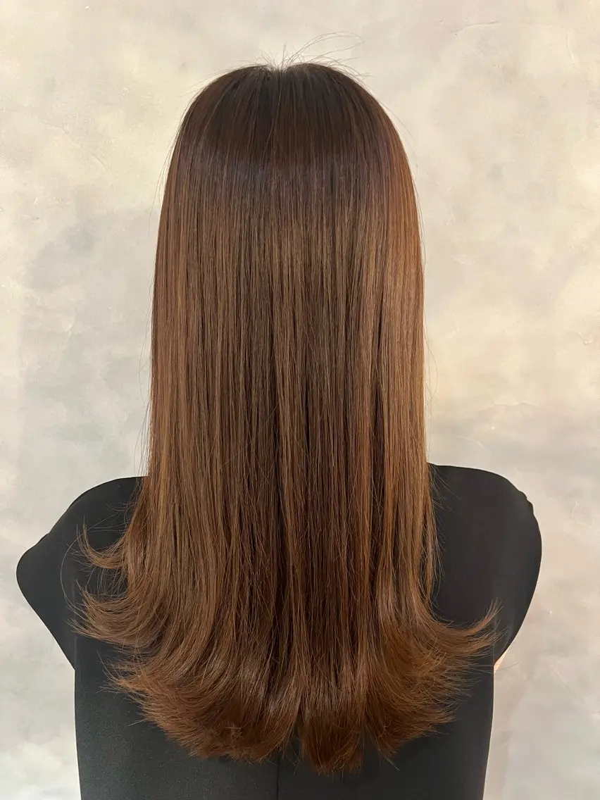 ロング カラー ベージュカラー ブリーチ ブリーチなしカラー soyon 心斎橋店のヘアスタイル
