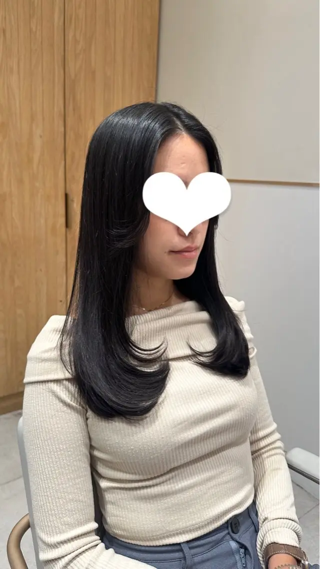 ロング 韓国風ヘア レイヤーカット ロング 🍑韓国風レイヤー 🍑莉子のヘアスタイル