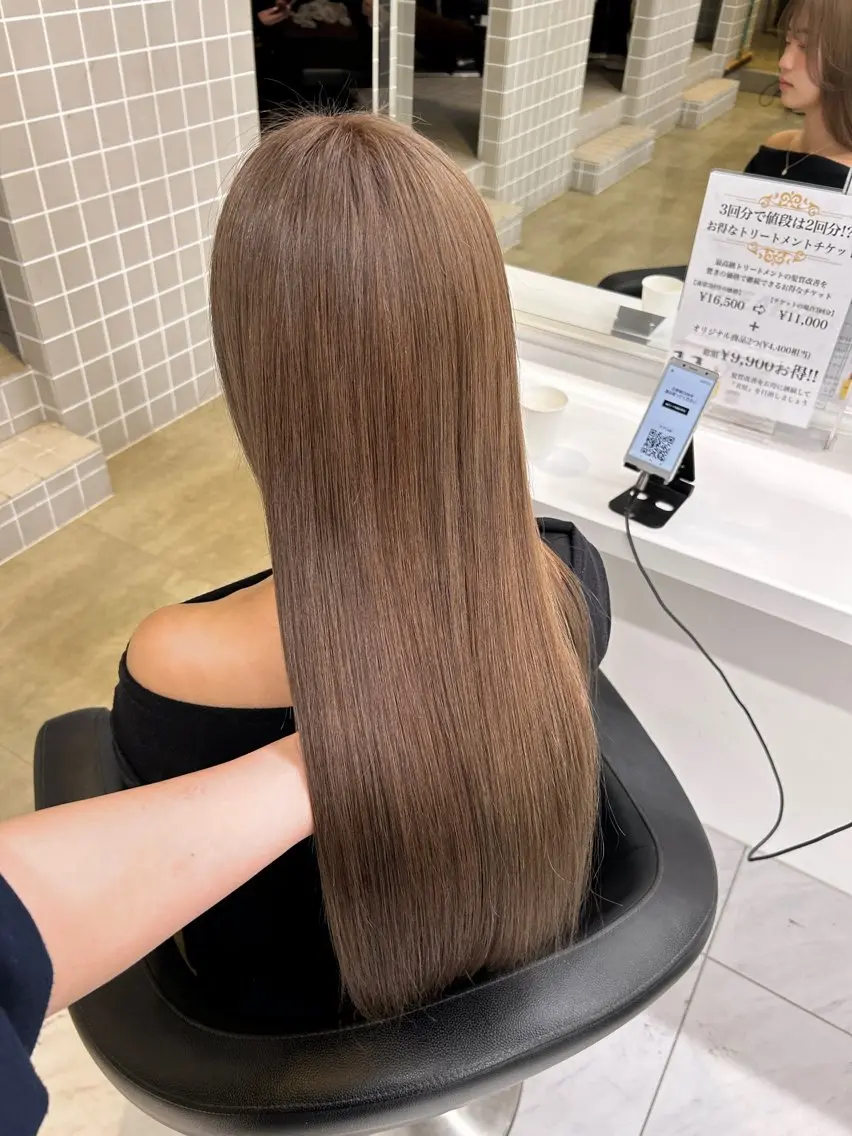 カラー パーマ ヘアアレンジ メンズ ヘアカラー トリートメント ヘッドスパ ヘアセット 🥯縮毛/レイヤー/ ベージュヘア🥯のヘアスタイル