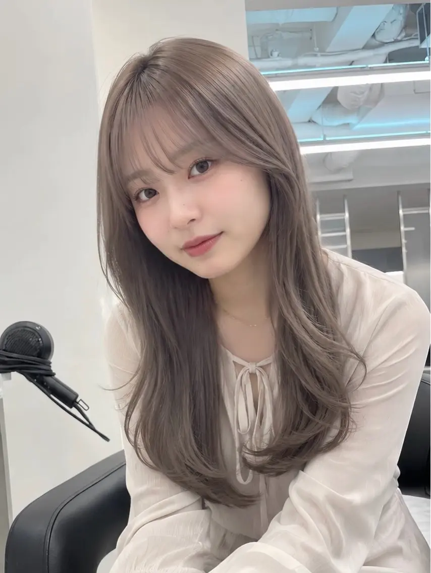 ロング カラー カット ヘアカラー トリートメント 藍斗│モテ透明感× 顔周りレイヤー🫧のヘアスタイル