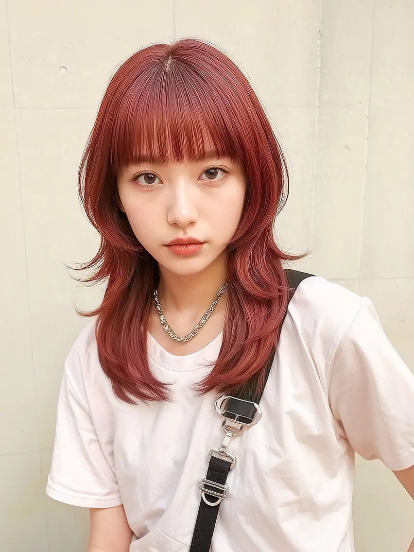 セミロング カラー 🌈派手髪ハイトーン 🌈鈴木亮太🌈のヘアスタイル