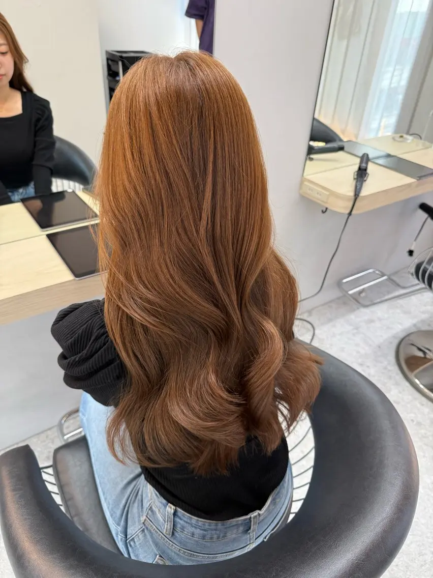 ロング くびれヘア 顔周りカット 髪質改善 韓国風ヘア レイヤーカット 平山 翔意のヘアスタイル